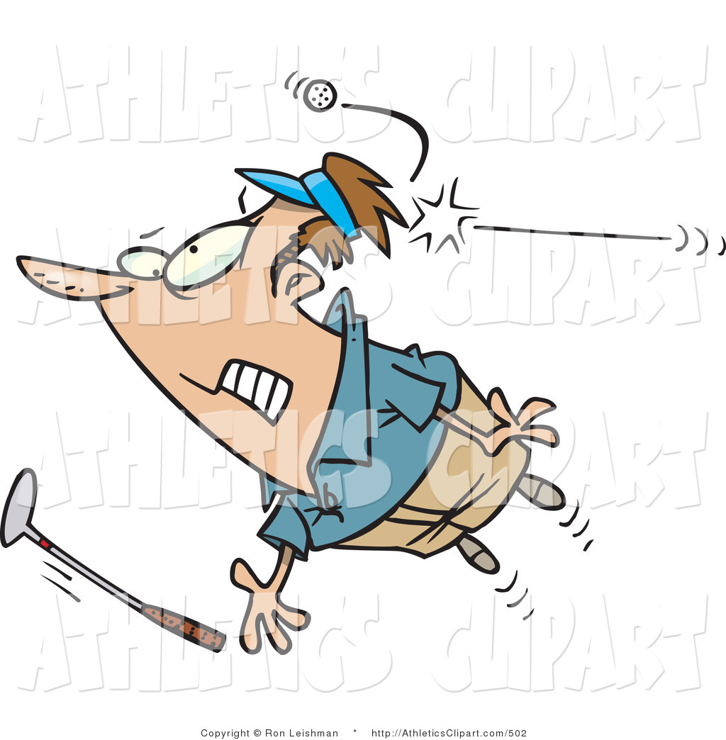 1024x1044 Clip Art Of A Male Golfer Being Hit In The Head By A Golf Ball By
