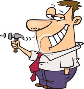 282x300 Image A Businessman Hitting A Nail With A Hammer