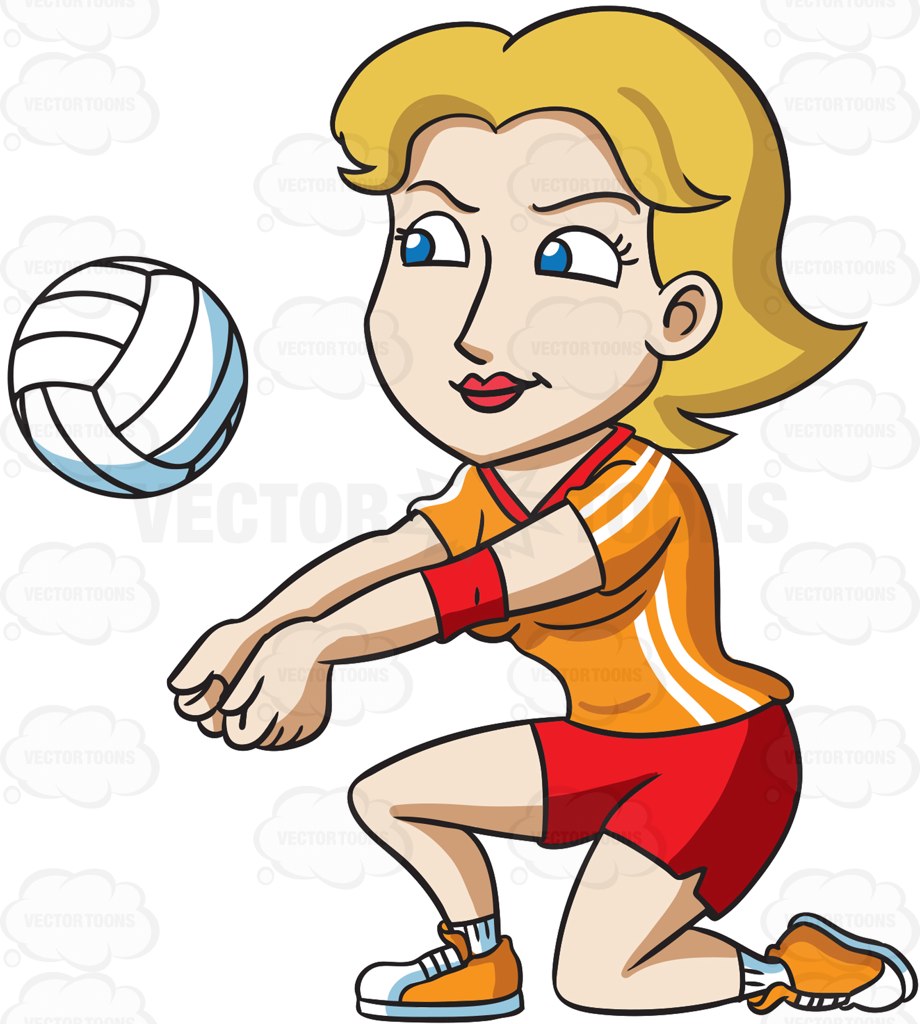 920x1024 A Female Volleyball Player Kneeling To Hit A Ball Female