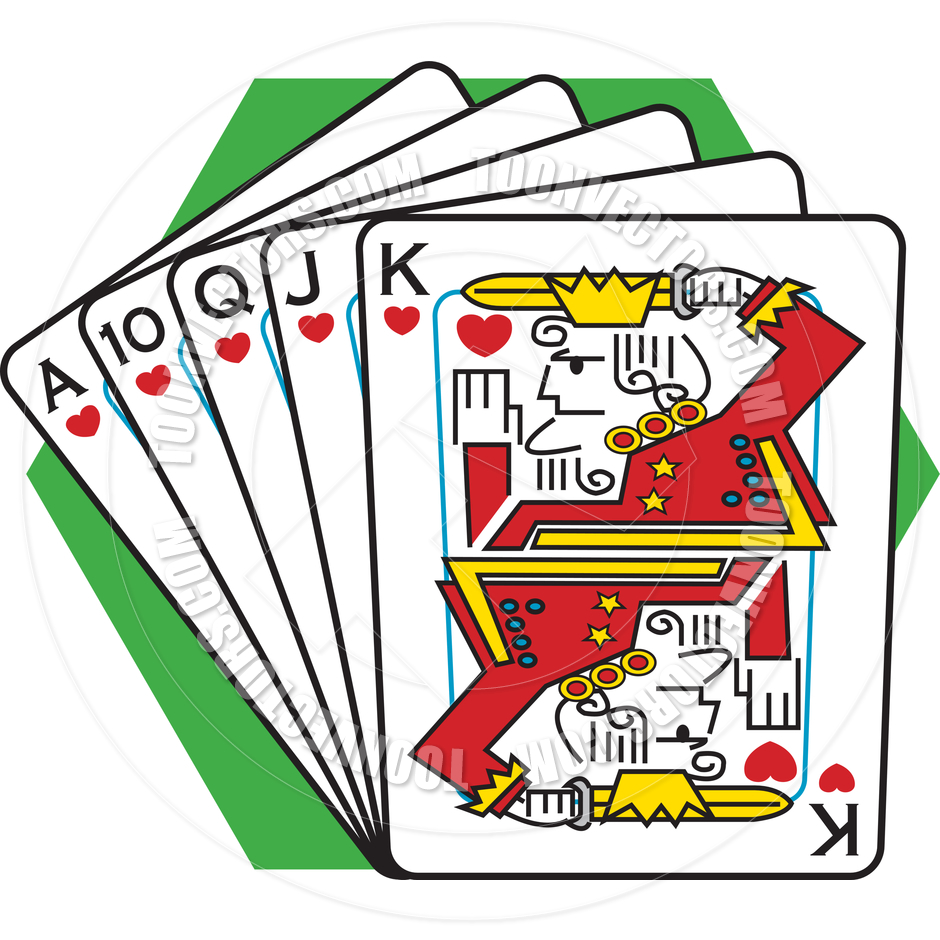 940x940 Cartoon Royal Flush Vector Illustration By Clip Art Guy Toon