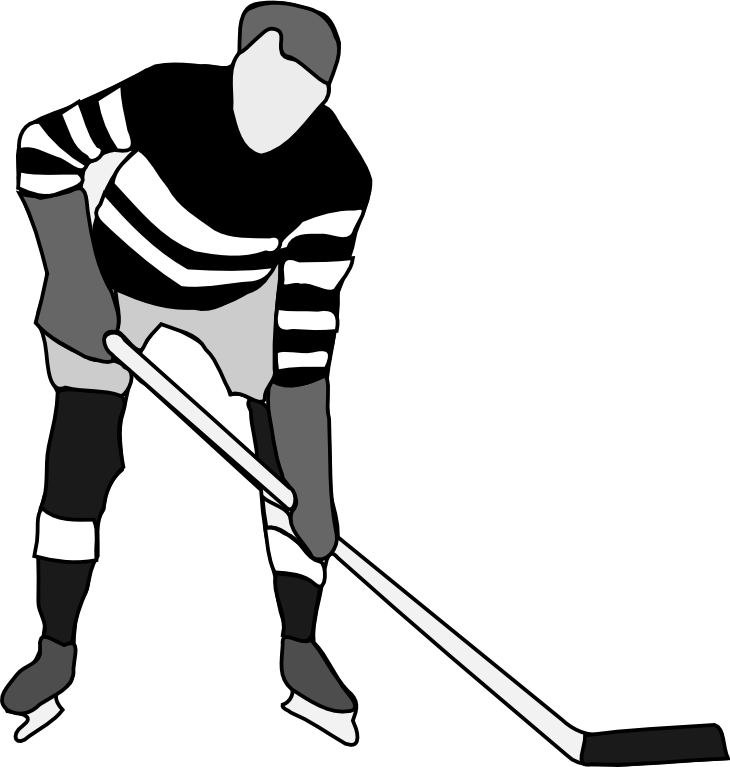 730x767 Hockey Black And White Clipart Kid