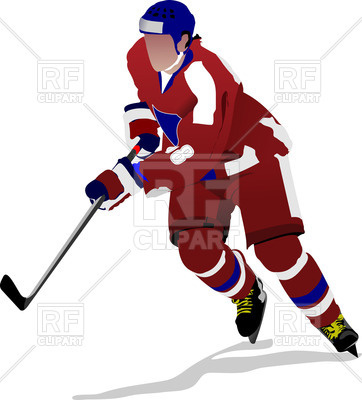 362x400 Ice Hockey Player Forward Royalty Free Vector Clip Art Image