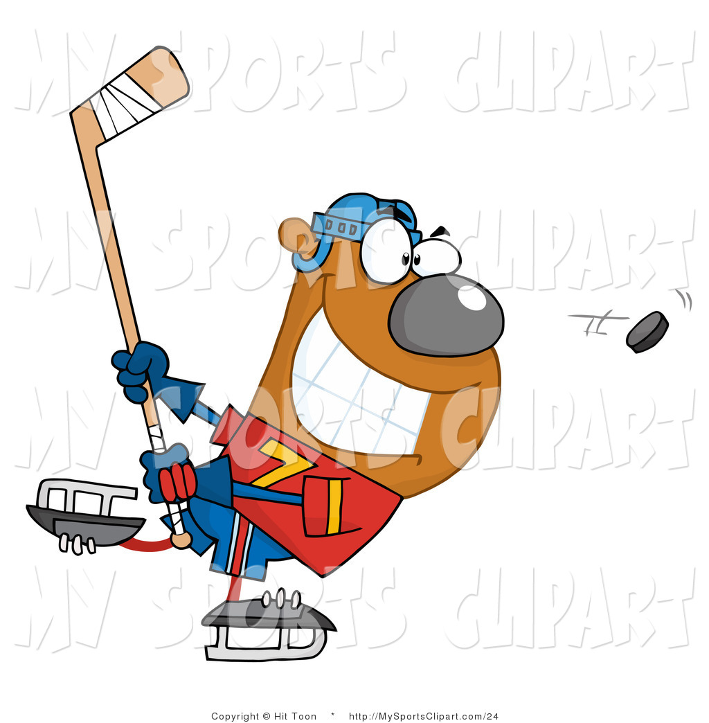 1024x1044 Sports Clip Art Of A Grinning Grizzly Bear Playing Ice Hockey By