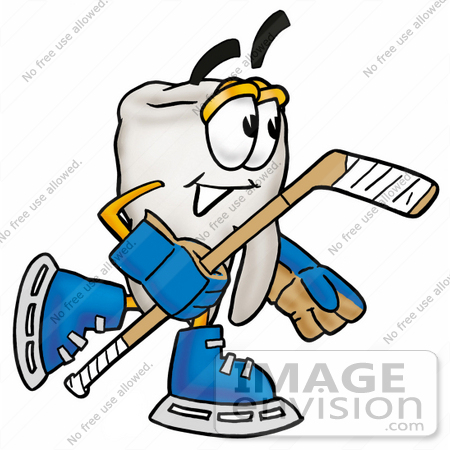 450x450 Clip Art Graphic Of A Human Molar Tooth Character Playing Ice