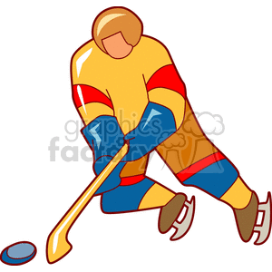 300x300 Royalty Free Cartoon Hockey Player 169263 Vector Clip Art Image