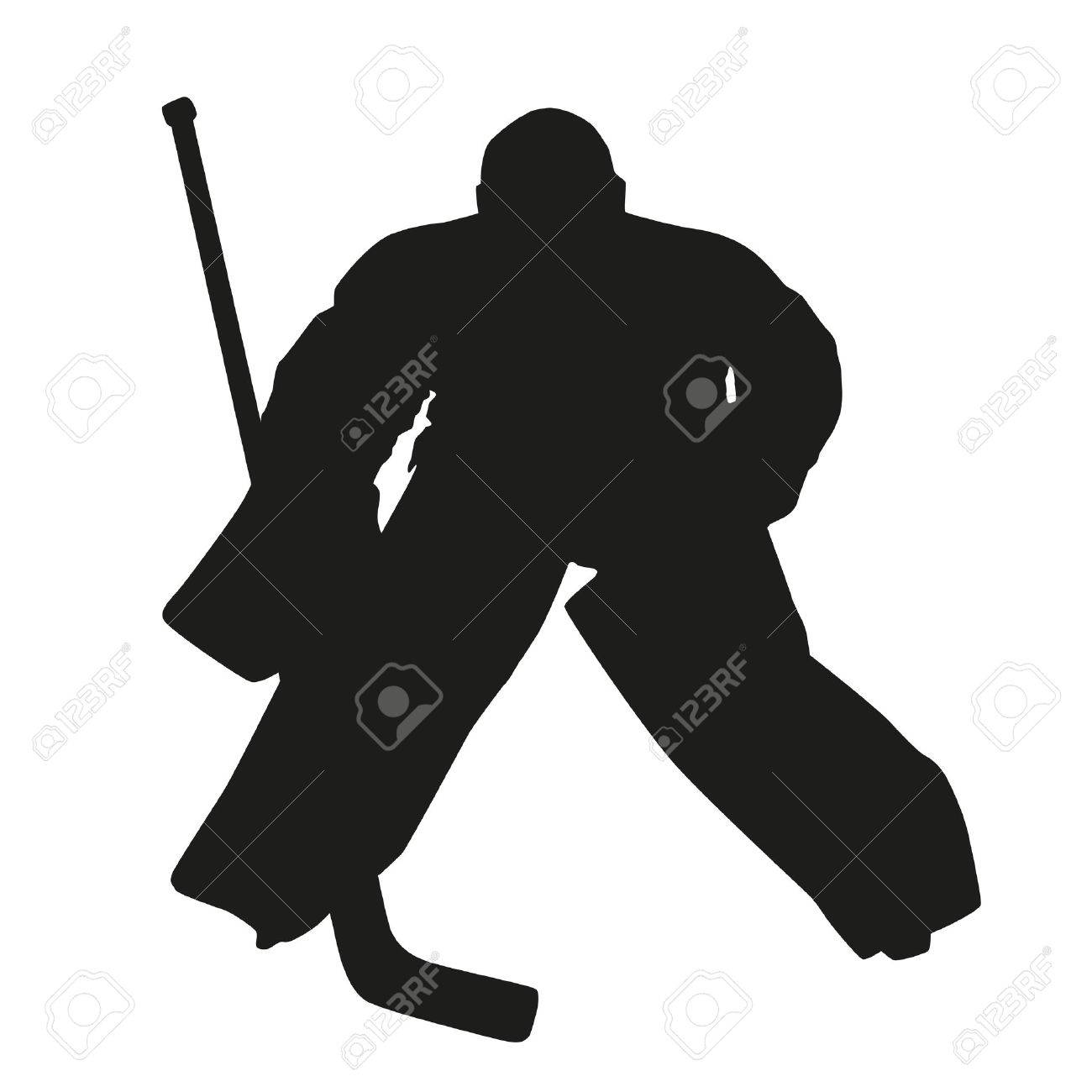 1300x1300 Hockey Goalie. Vector Silhouette Royalty Free Cliparts, Vectors
