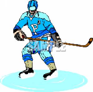 300x297 Hockey Player Clip Art Image