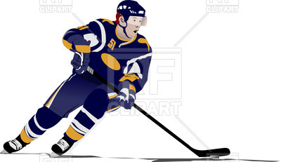 400x231 Ice Hockey Player Forward In Action Royalty Free Vector Clip Art