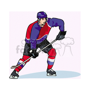 300x300 Royalty Free Hockey Player 169281 Vector Clip Art Image