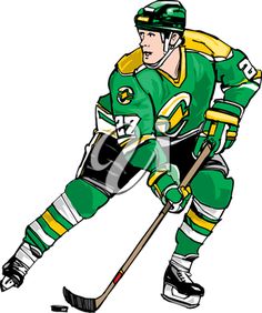 236x282 Ice Hockey Player Holding Stick Cartoon Illustration Isolated