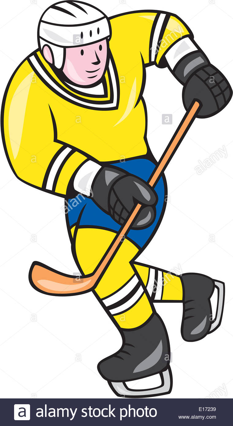 760x1390 Illustration Of An Ice Hockey Player Holding Hockey Stick