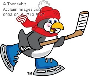 300x256 Clipart Cartoon Penguin Playing Hockey