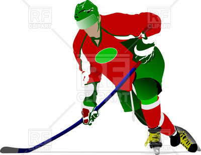 400x309 Running Ice Hockey Player Royalty Free Vector Clip Art Image