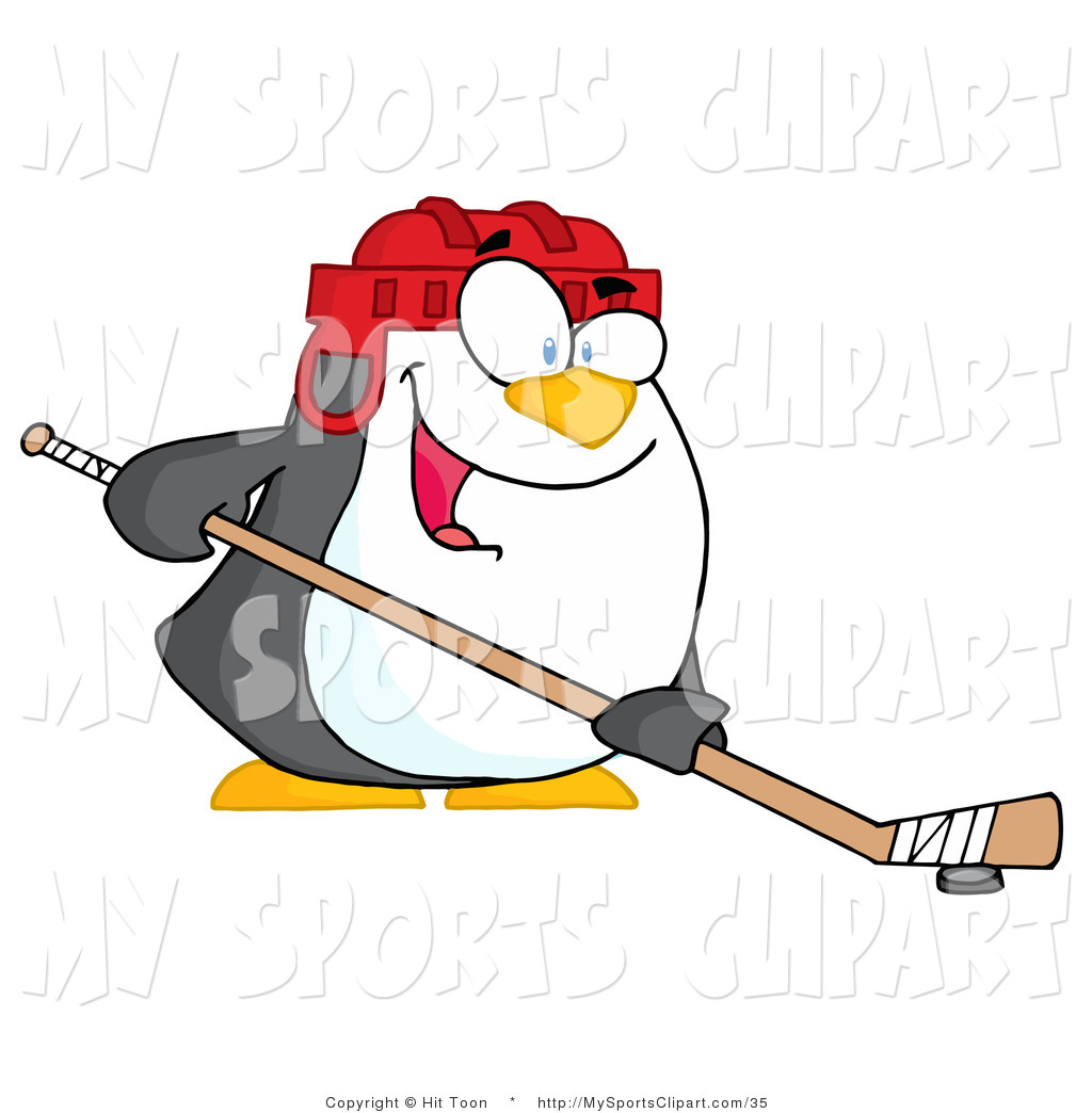 1024x1044 Sports Clip Art Of A Happy Penguin With A Red Helmet Playing Ice