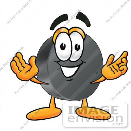 450x450 Clip Art Graphic Of An Ice Hockey Puck Cartoon Character
