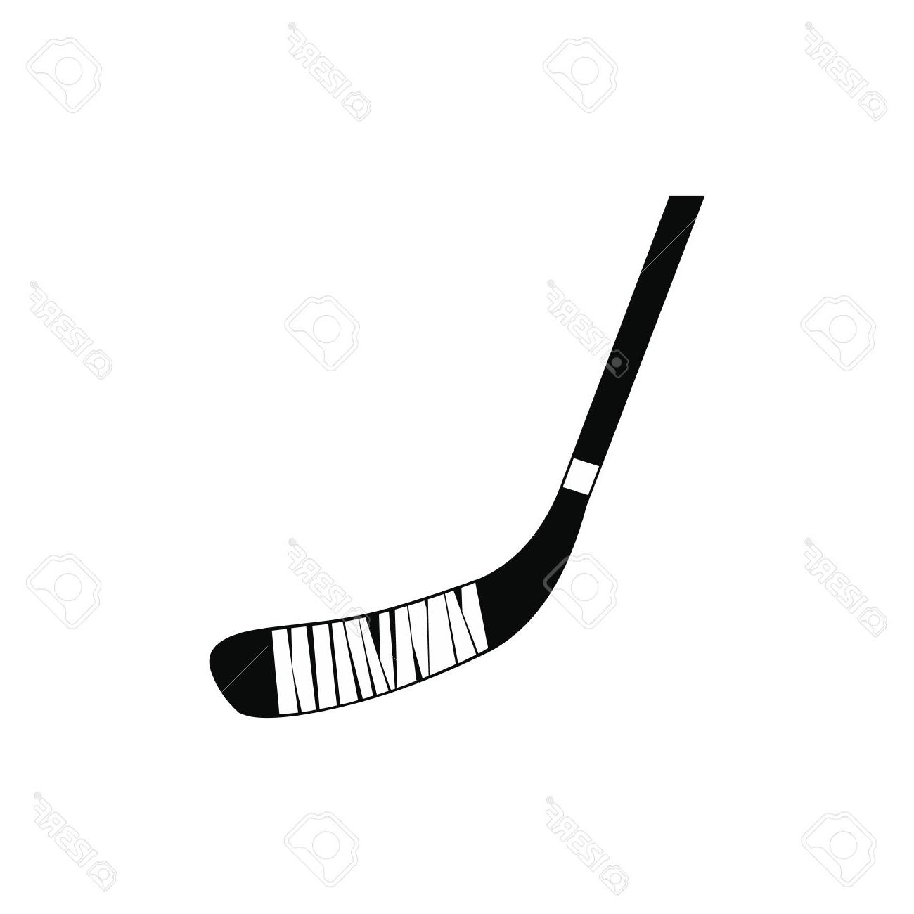 1300x1300 Hockey Stick Black Simple Icon Isolated On White Background Stock