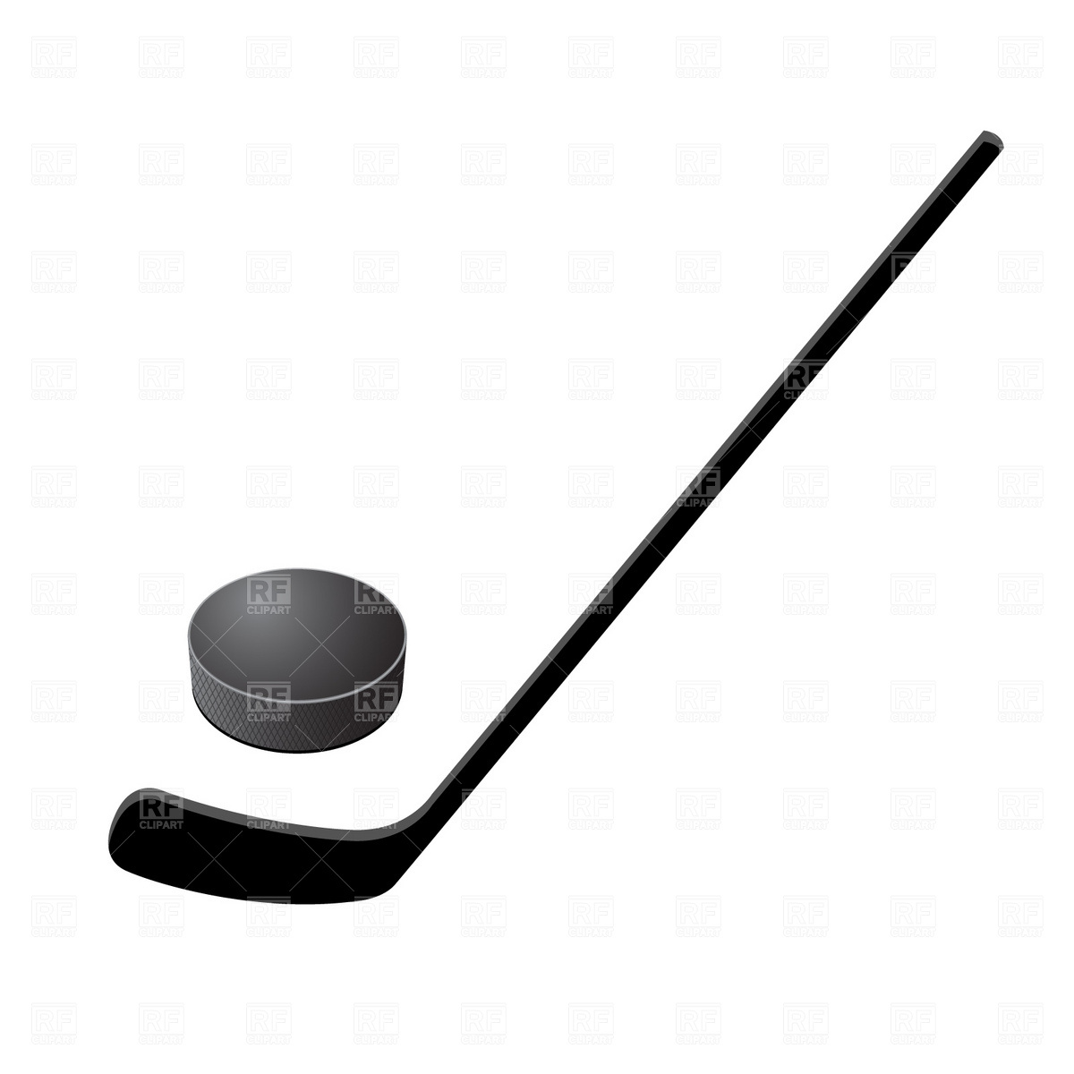 1200x1200 Hockey Stick And Puck Free Vector Clip Art Image
