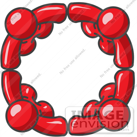 450x450 Clip Art Graphic Of Red Guy Characters In A Circle, Holding Hands