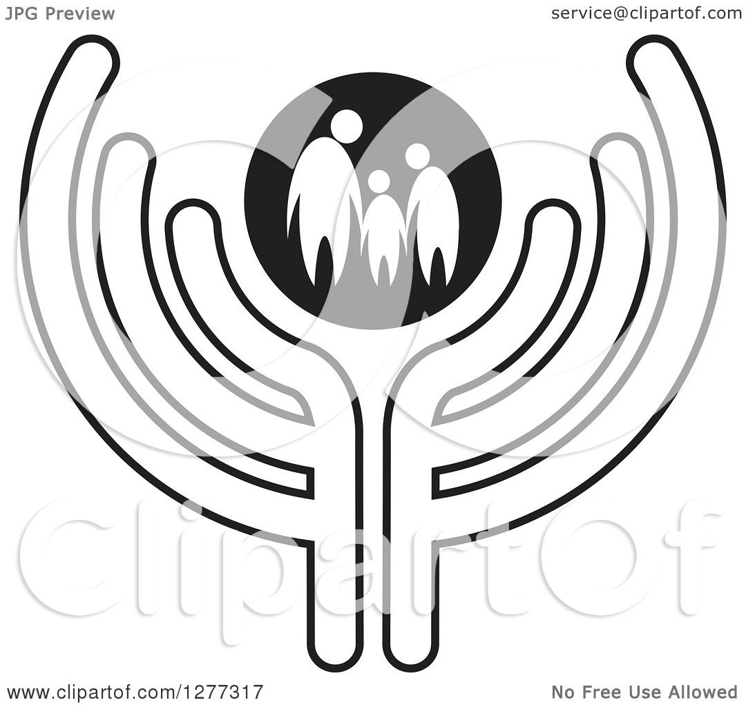 1080x1024 Clipart Of A Black And White Family Holding Hands In A Circle Over