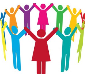 295x256 Colourful People Holding Hands High Up In A Circle.