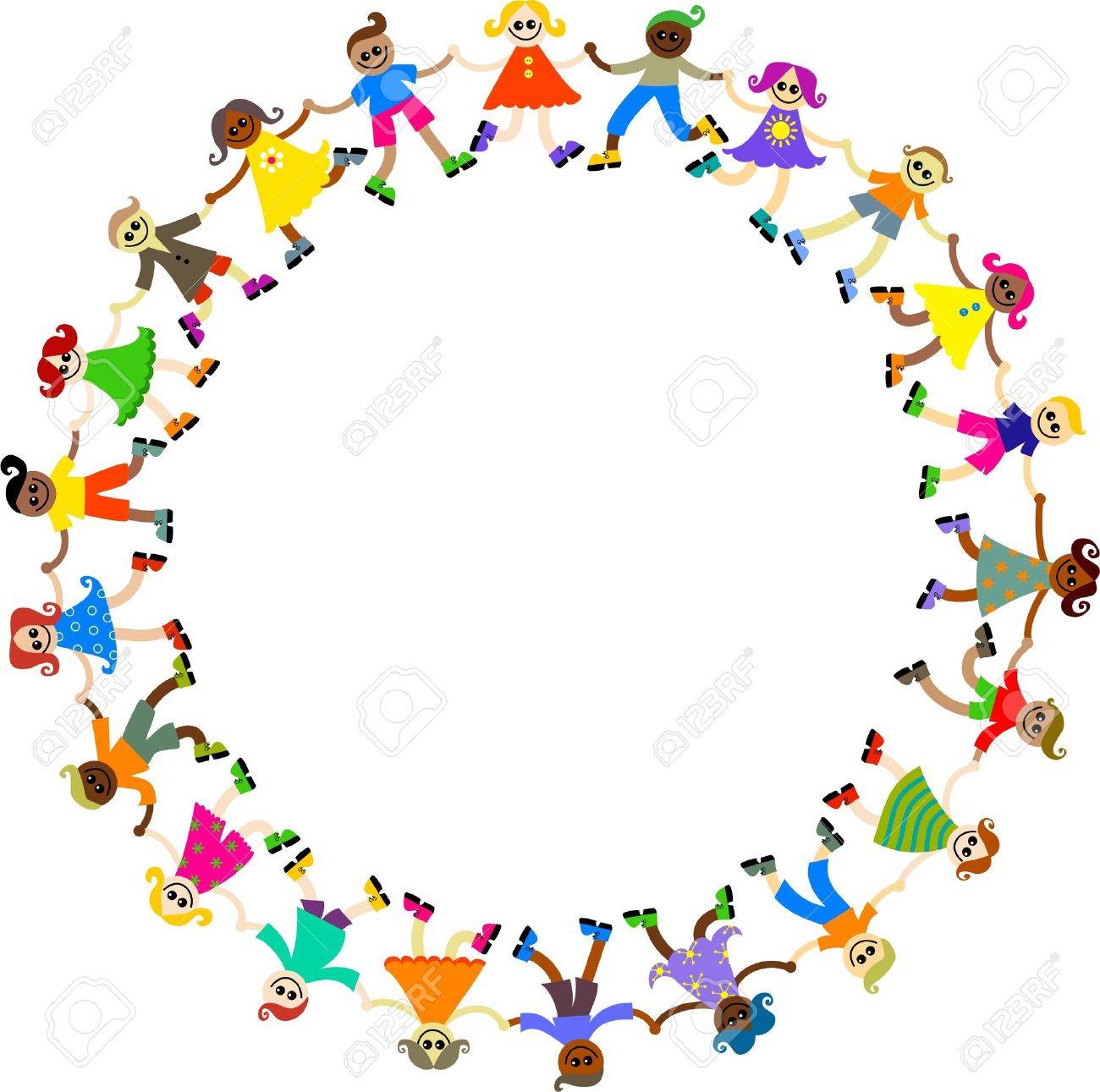 1300x1291 Cartoon Girls Holding Hands In Circle