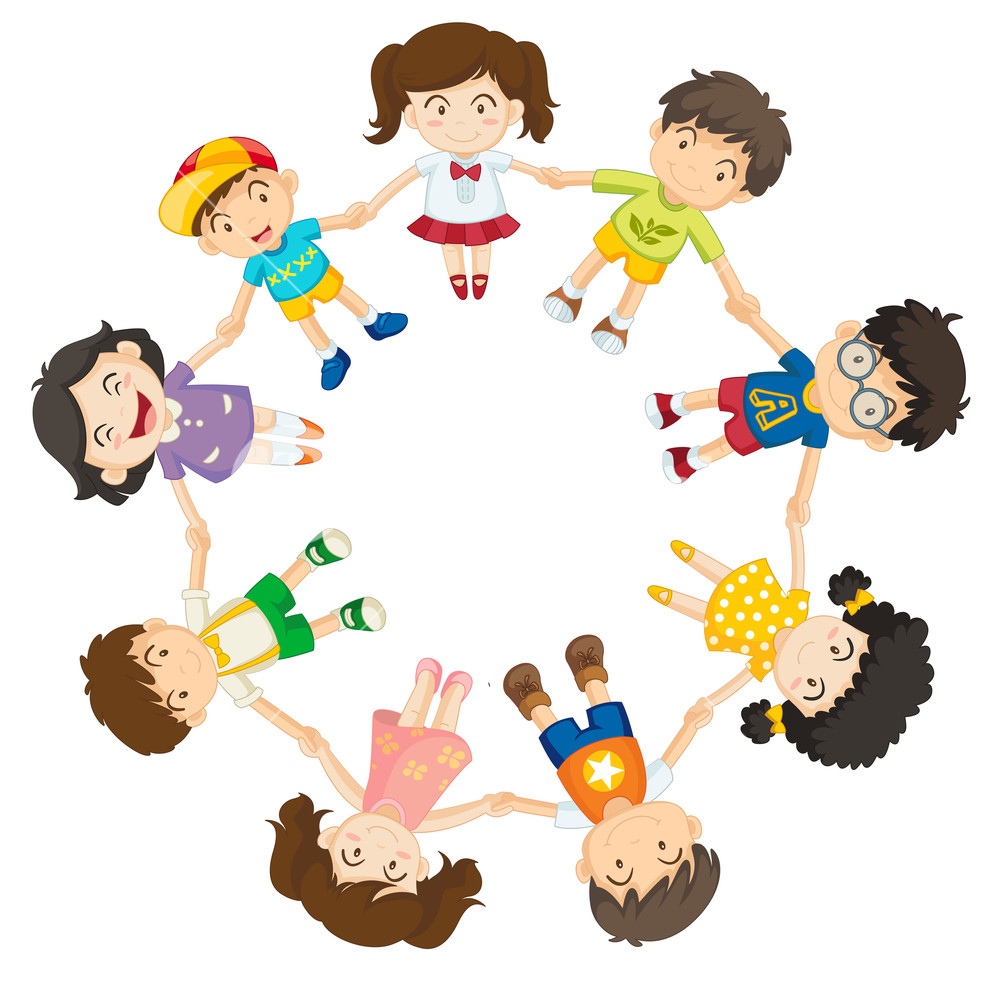 1000x983 Illustration Of Many Children Holding Hands In A Circle Royalty