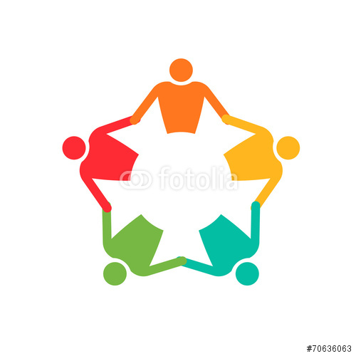 500x500 Teamwork People In Circle 5. Holding Hands People Icon Graphics