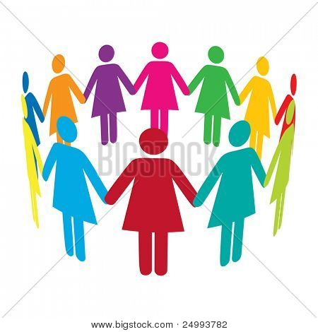 450x470 Circle Colourful Women Holding Image Amp Photo Bigstock