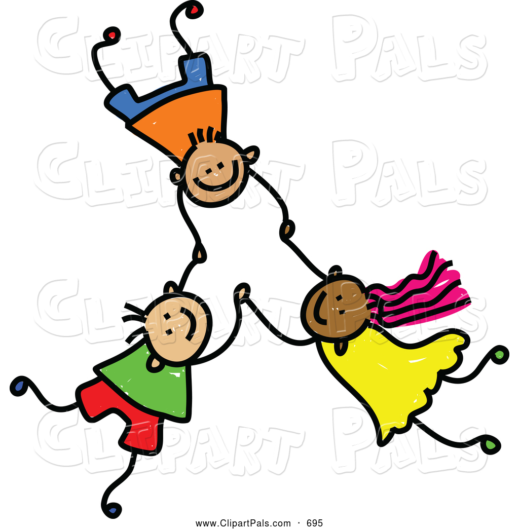 1024x1044 Pal Clipart Of A Childs Sketch Of 3 Kids Holding Hands While