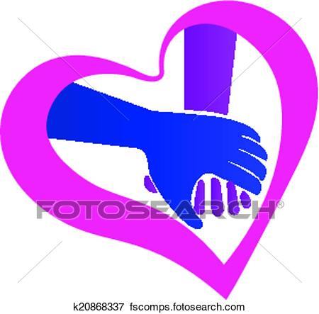 450x443 Clip Art Of Holding Hands Heart Shape Logo K20868337