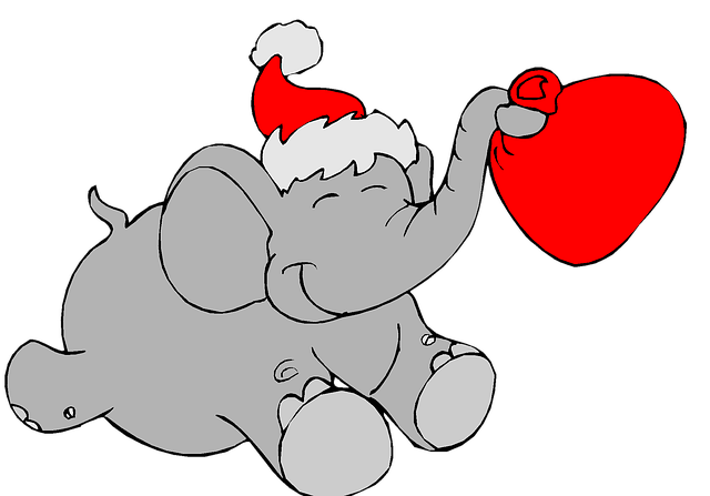 640x447 Free Photo Heart Love Christmas Clip Art Holiday Elephant