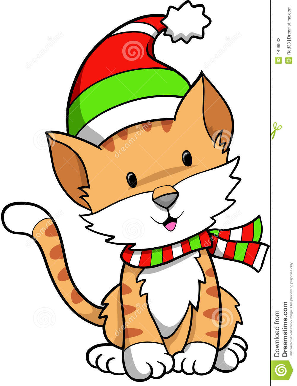 1001x1300 Holiday Cat Clipart