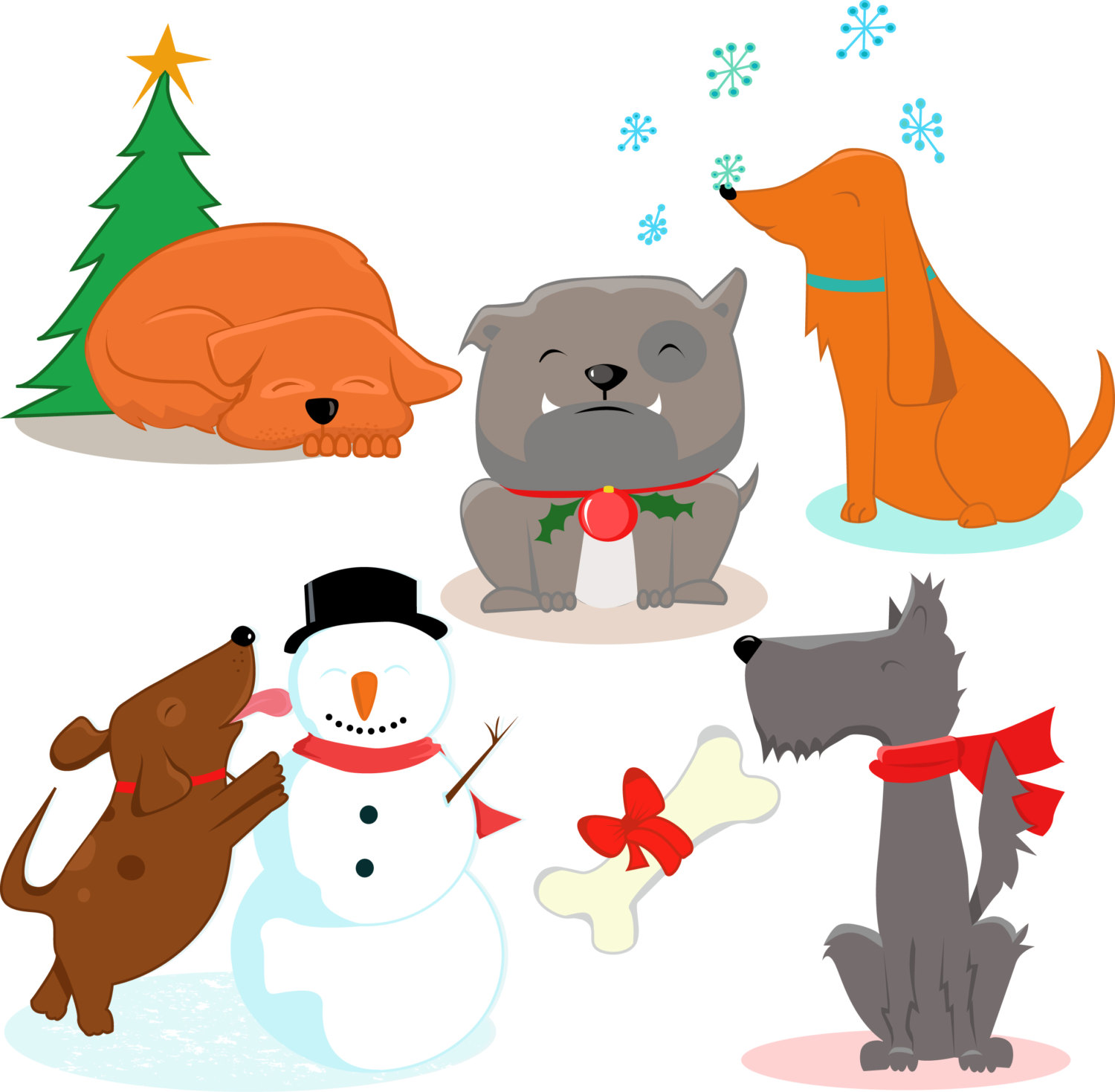 1500x1469 Premium Dogs Clipart, Cute Dog , Xmas Clipart, Christmas Dog