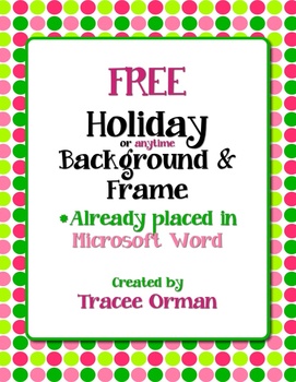 271x350 Free Holiday Color Polka Dots Clip Art Frame In Word By Tracee Orman