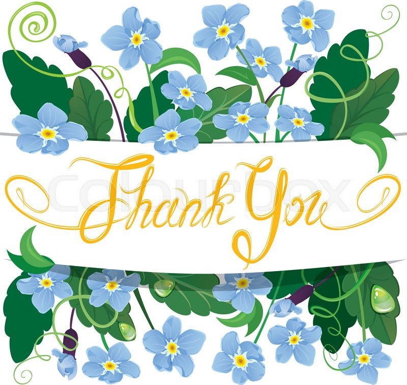 800x757 Vintage Holiday Card With White Frame Surrounded Forget Me Not