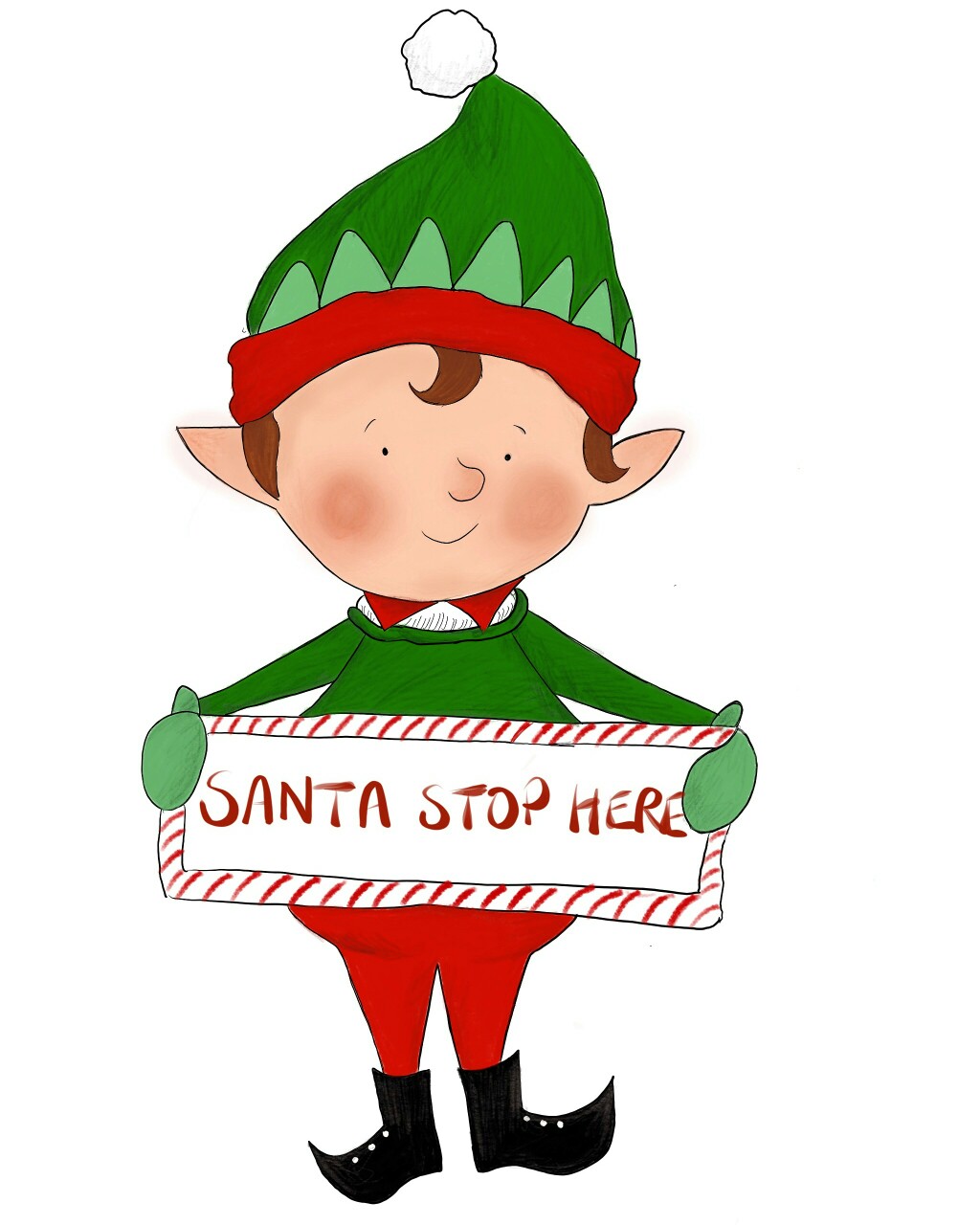 1024x1280 Christmas Elf Illustration Procreate Ipad Pro Art By Gemma Louise