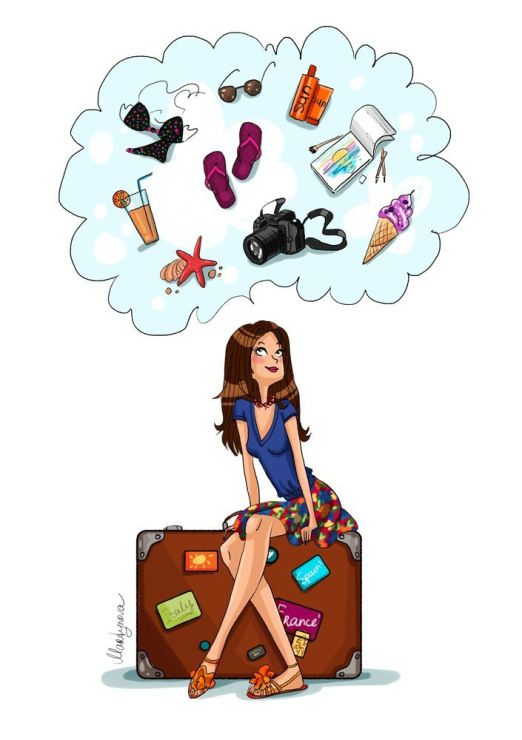 522x740 Travel Girl Illustration Illustrations Girl