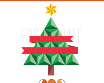 340x270 Geometric Christmas Tree Modern Holiday Clipart Clip Art