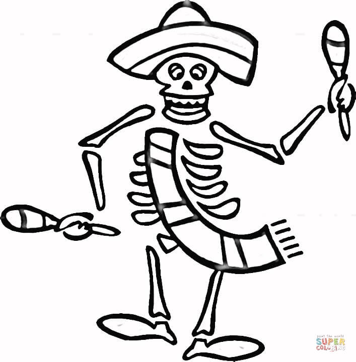 707x720 Spanish Holiday Dia De Los Muertos Coloring Page Free Printable