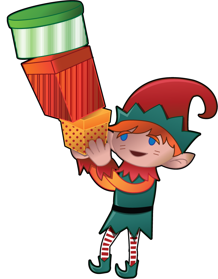 728x931 Free Clip Art Holiday Clip Art Christmas Elf With Presents