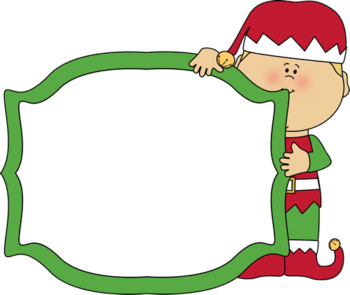 500x422 Christmas Elf Holding A Blank Sign. Christmas Clip Art