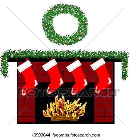 450x470 Drawings Of Holiday Fireplace K0903044