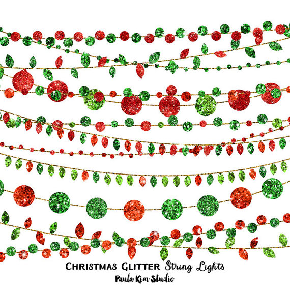 570x570 Christmas String Light Glitter Clip Art Commercial