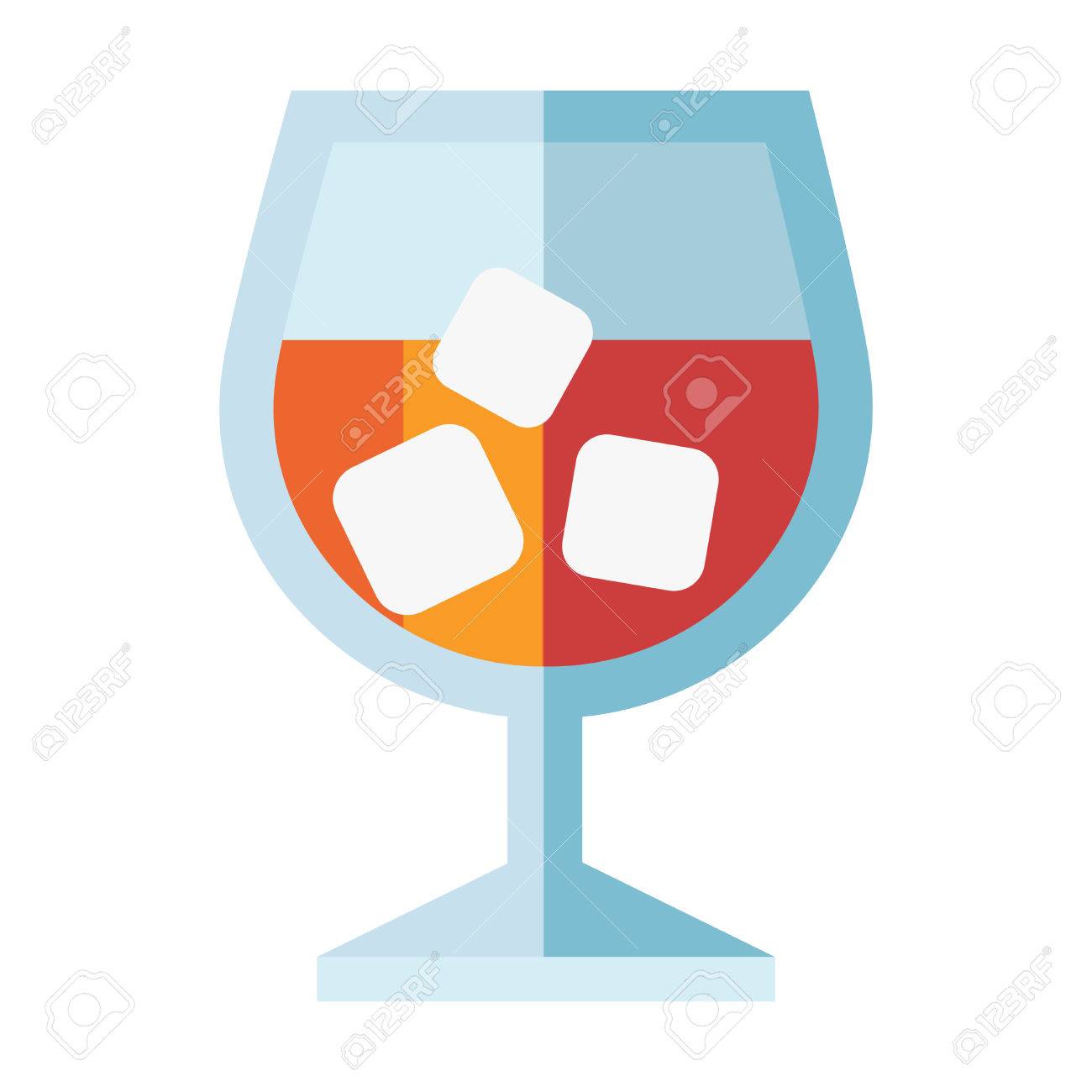 1300x1300 Refreshing Glass Cocktail, Lime And Ice. Colourful Vector