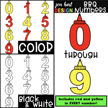 350x350 Summer Bbq Numbers Clip Art Ketchup And Mustard {Jen Hart Clip