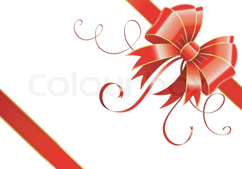 800x560 Frame Of The Bow And Ribbons On Holiday Isolated On White, Vector