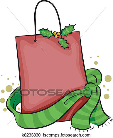 385x470 Clipart Of Christmas Shopping Bag K7988384