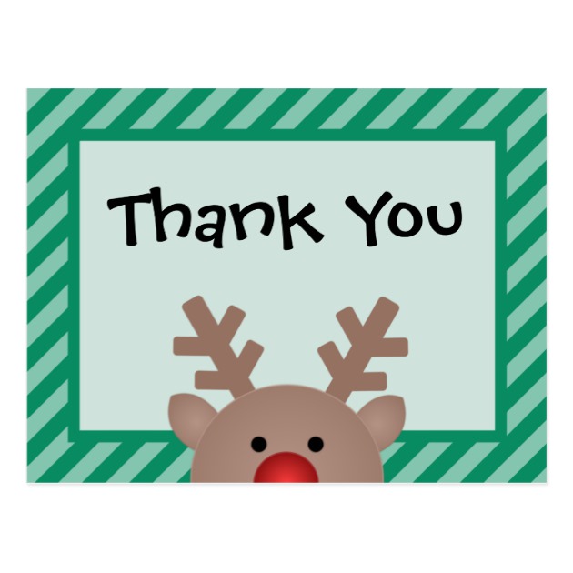 630x630 Peek A Boo Reindeer Holiday Thank You Postcard