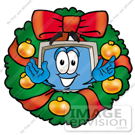 450x450 Clip Art Graphic Of A Desktop Computer Cartoon Character In