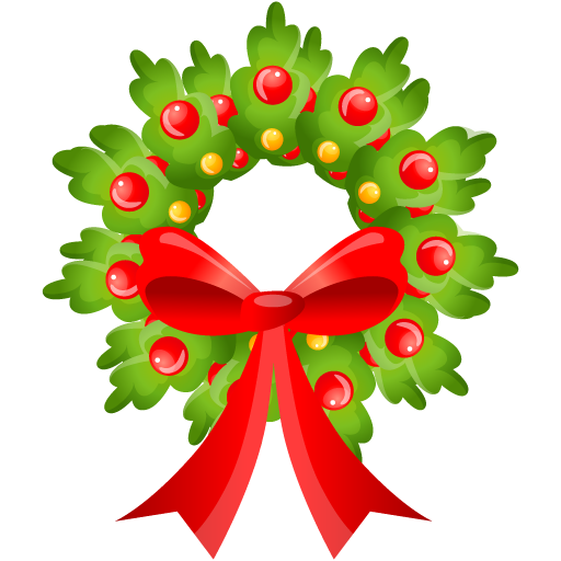 512x512 Free Christmas Wreath Clip Art